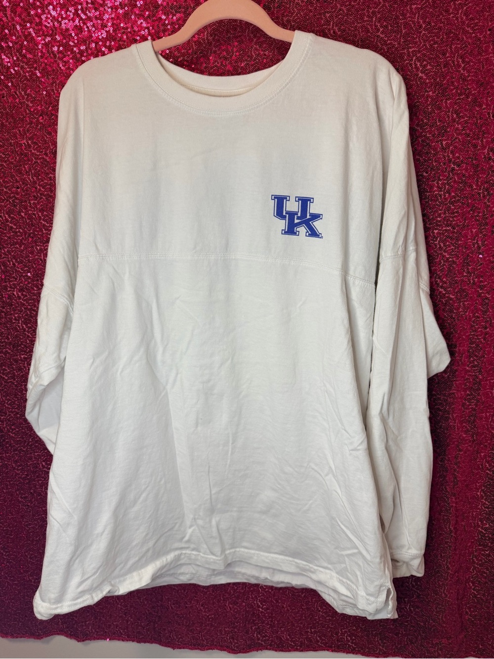 Pressbox white Long-Sleeve Shirt with Blue UK Chest Logo